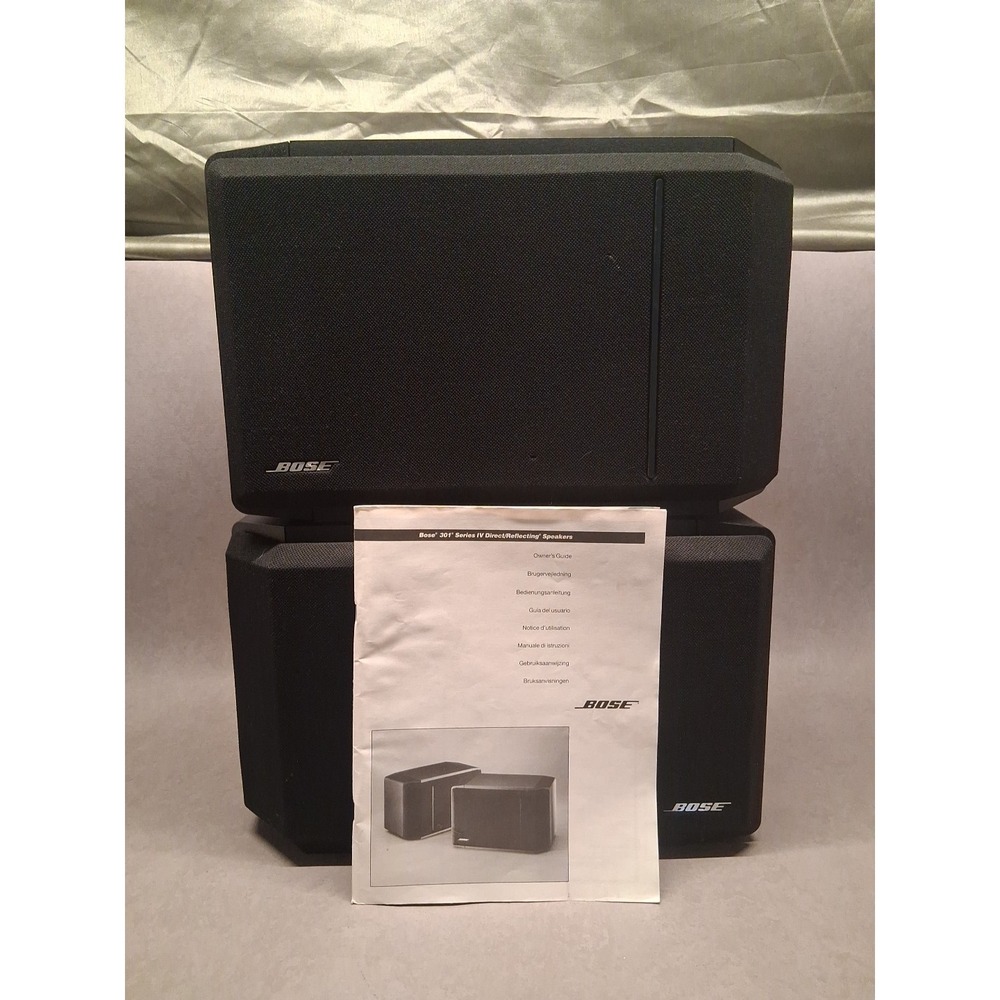 Bose 301 Series IV Direct Reflecting 10-150 watt Black Speaker Set +manual